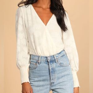 White Jacquard Bodysuit